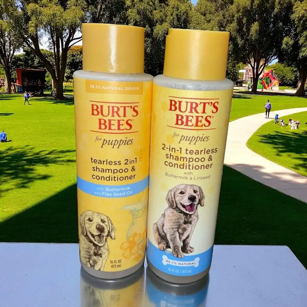 Burts Bees Puppies Natural Tearless 2 in 1 Shampoo Conditioner 16oz Lot of 2 Pet